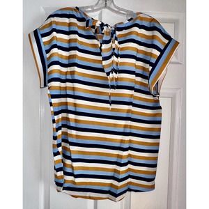 L Love Color Block Striped Top ~ S